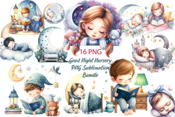 Download Good Night Nursery PNG Sublimation Set - Nursery png Collection