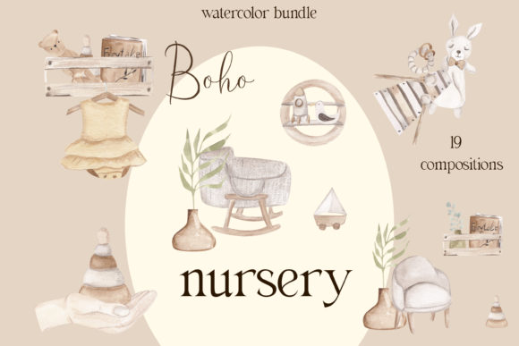 Download Boho Baby Nursery PNG, Watercolor Baby - Nursery png Collection