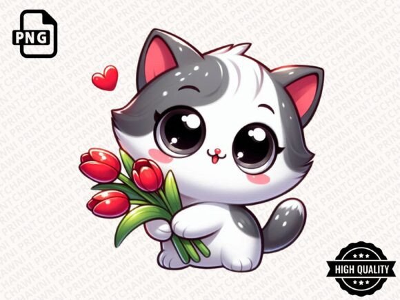 Download Cute Animal with Flowers Clipart PNG - Premium Bundle