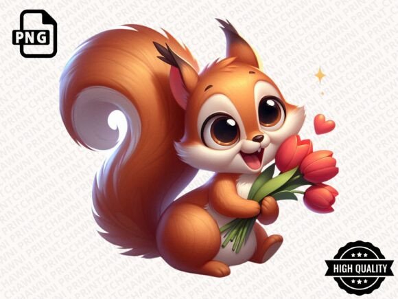 Download Cute Animal with Flowers Clipart PNG - Premium Resources