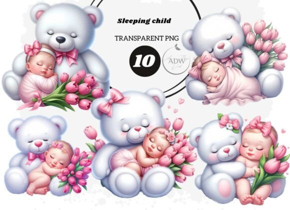 Download Sleeping Child, Baby Shower Girl - Shower Collection