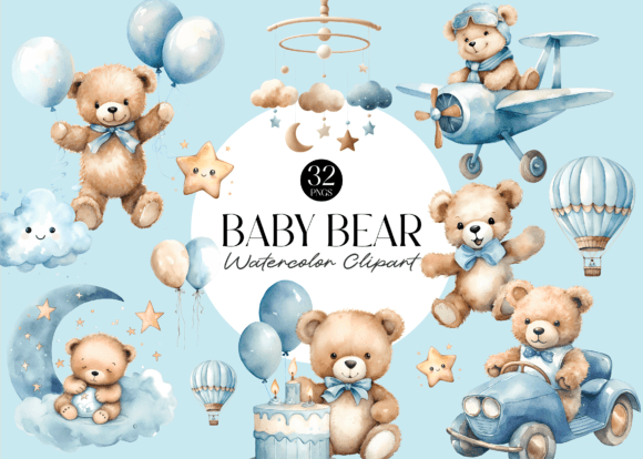 Download Cute Teddy Bear Baby Shower Clipart - Premium Resources