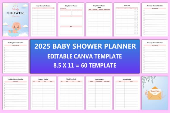 Download Editable 2025 Baby Shower Planner - Shower Collection