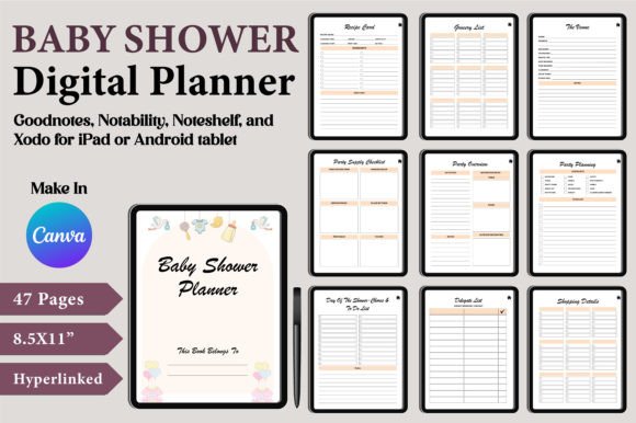 Download Editable Digital Baby Shower Planner - Shower Collection
