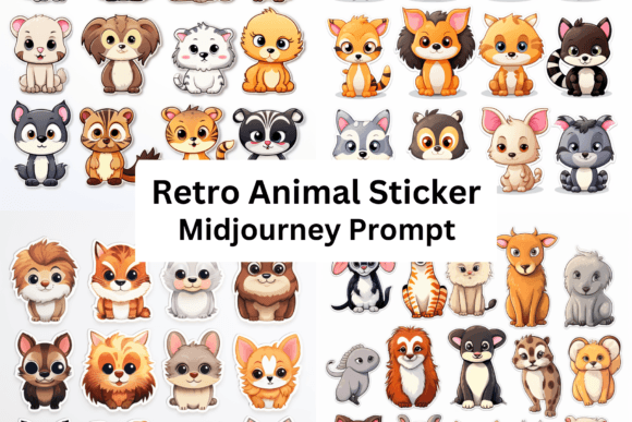 Download Ai Prompt for Retro Animals Sticker - Premium Resources